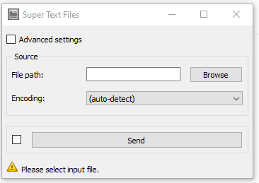 Basic interface of the Super Text files widget